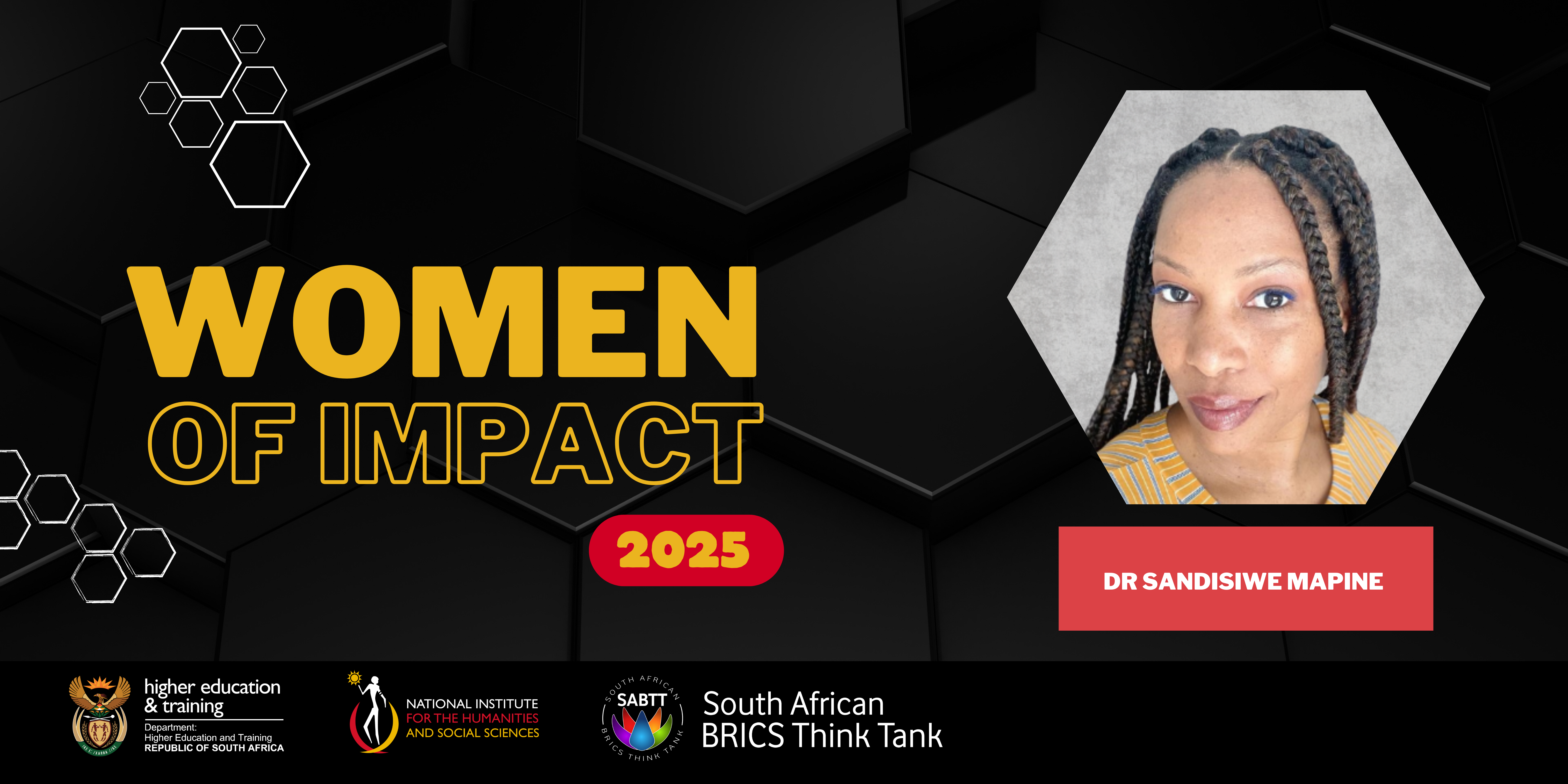 Women of Impact 2025: Dr Sandisiwe Mapine | National Institute for the ...